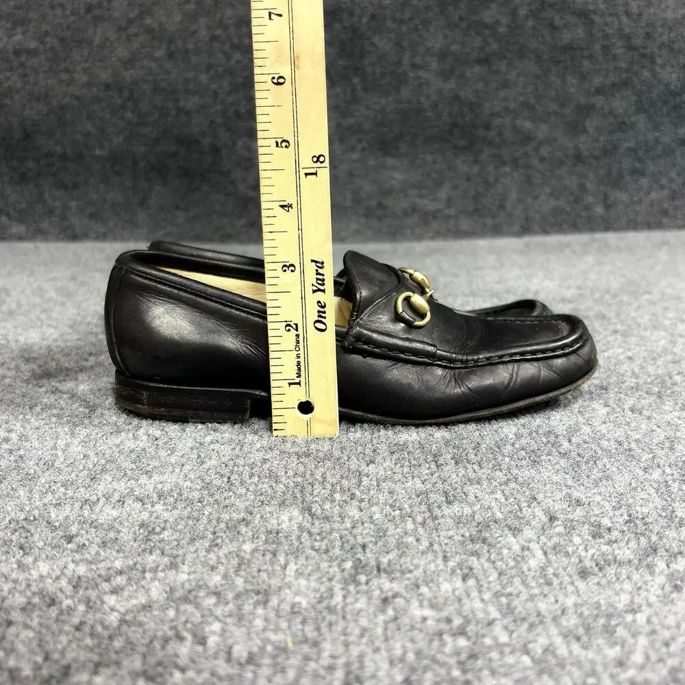 Gucci Shoes Womens 6 Black 36 Leather Horsebit Loafer Flats Slip On Italian